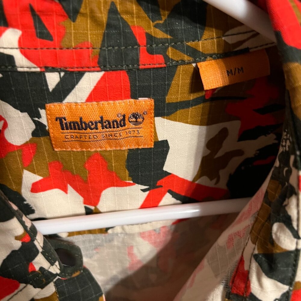 Timberland Camo Patterned Canvas Button Down Shir… - image 3